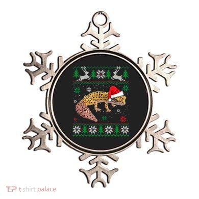 Ugly Sweater Christmas Leopard Gecko Lover Santa Hat Animals Gift Ornament