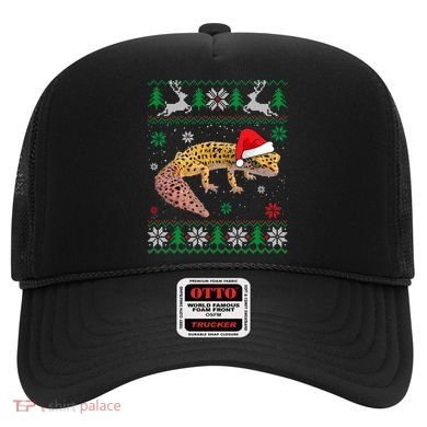 Ugly Sweater Christmas Leopard Gecko Lover Santa Hat Animals Gift Hat