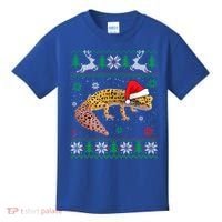 Ugly Sweater Christmas Leopard Gecko Lover Santa Hat Animals Gift Kids T-Shirt thumb 0