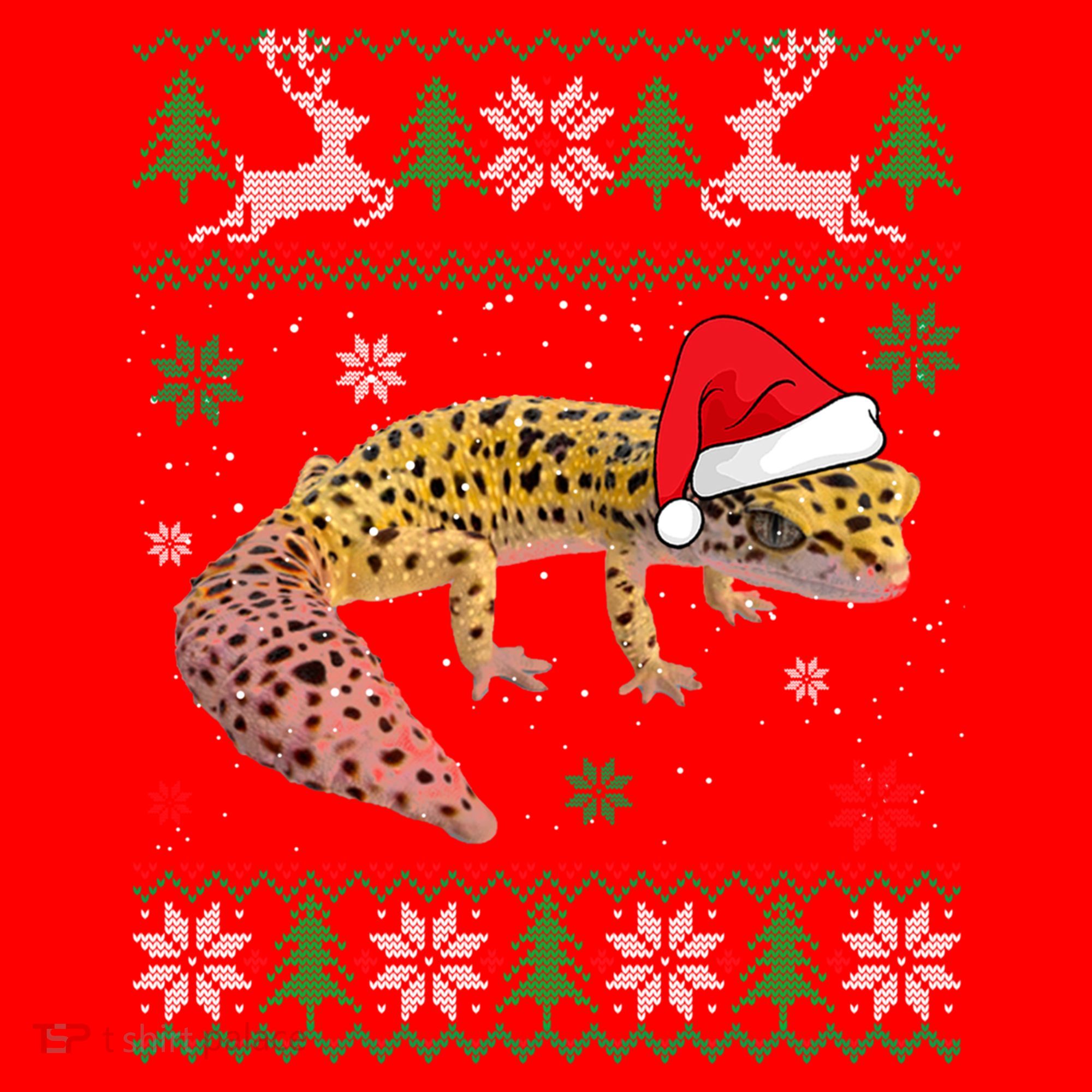 Ugly Sweater Christmas Leopard Gecko Lover Santa Hat Animals Gift Santa Hat