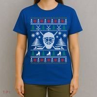 Ugly Sweater Christmas Helmet Ice Hockey For Hockey Lovers Great Gift T-Shirt thumb 4
