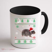 Ugly Sweater Christmas Rat Lover Santa Hat Animals Gift Coffee Mug thumb 1