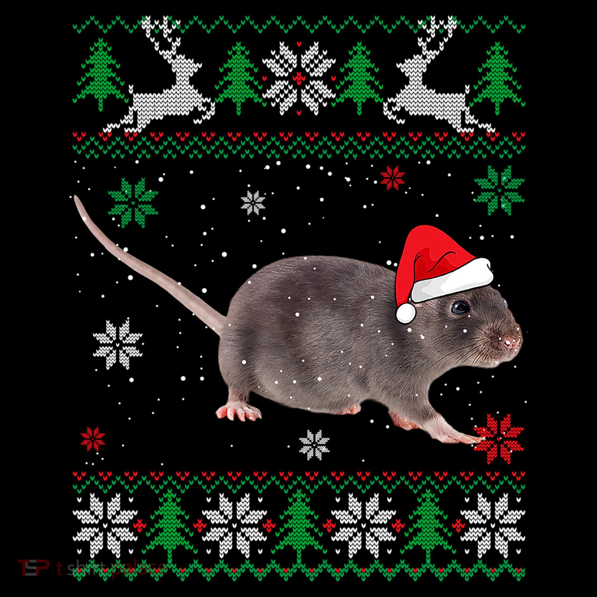 Ugly Sweater Christmas Rat Lover Santa Hat Animals Gift Coffee Mug