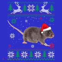 Ugly Sweater Christmas Rat Lover Santa Hat Animals Gift Women's Tank Top thumb 5