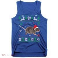 Ugly Sweater Christmas Rat Lover Santa Hat Animals Gift Tank Top thumb 0
