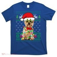 Ugly Sweater Christmas Lights Yorkshire Terrier Dog Puppy Meaningful Gift T-Shirt thumb 0