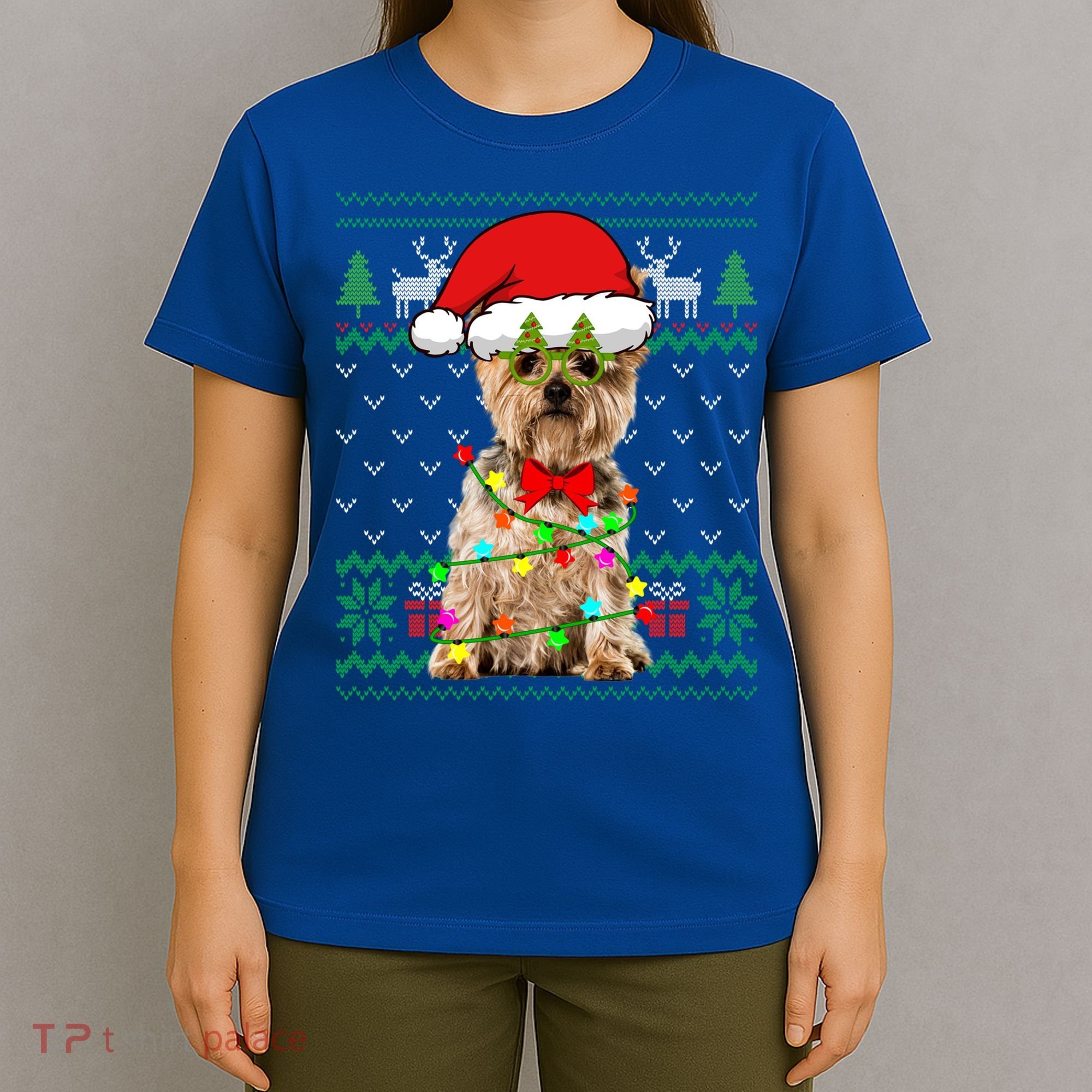 Ugly Sweater Christmas Lights Yorkshire Terrier Dog Puppy Meaningful Gift T-Shirt