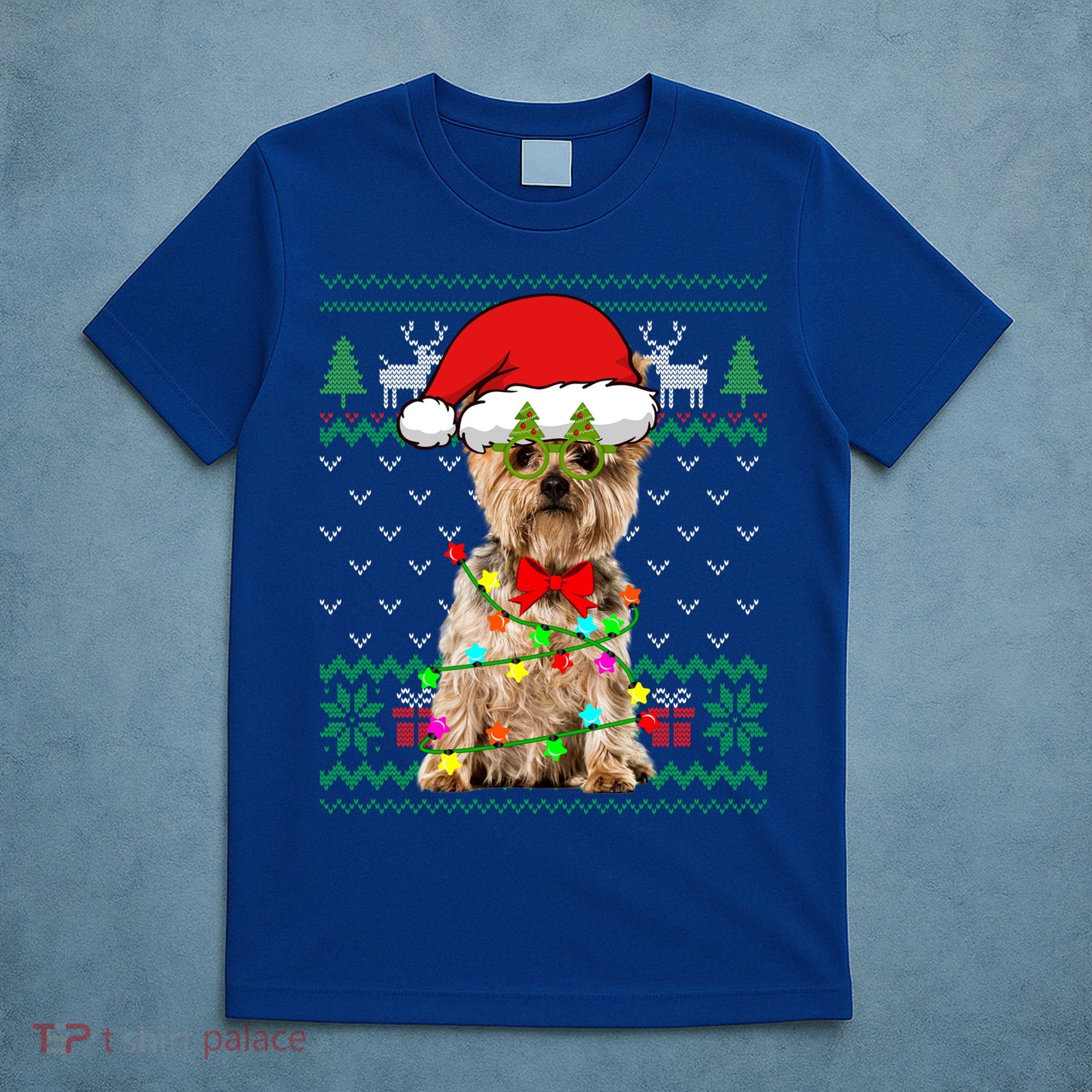 Ugly Sweater Christmas Lights Yorkshire Terrier Dog Puppy Meaningful Gift T-Shirt