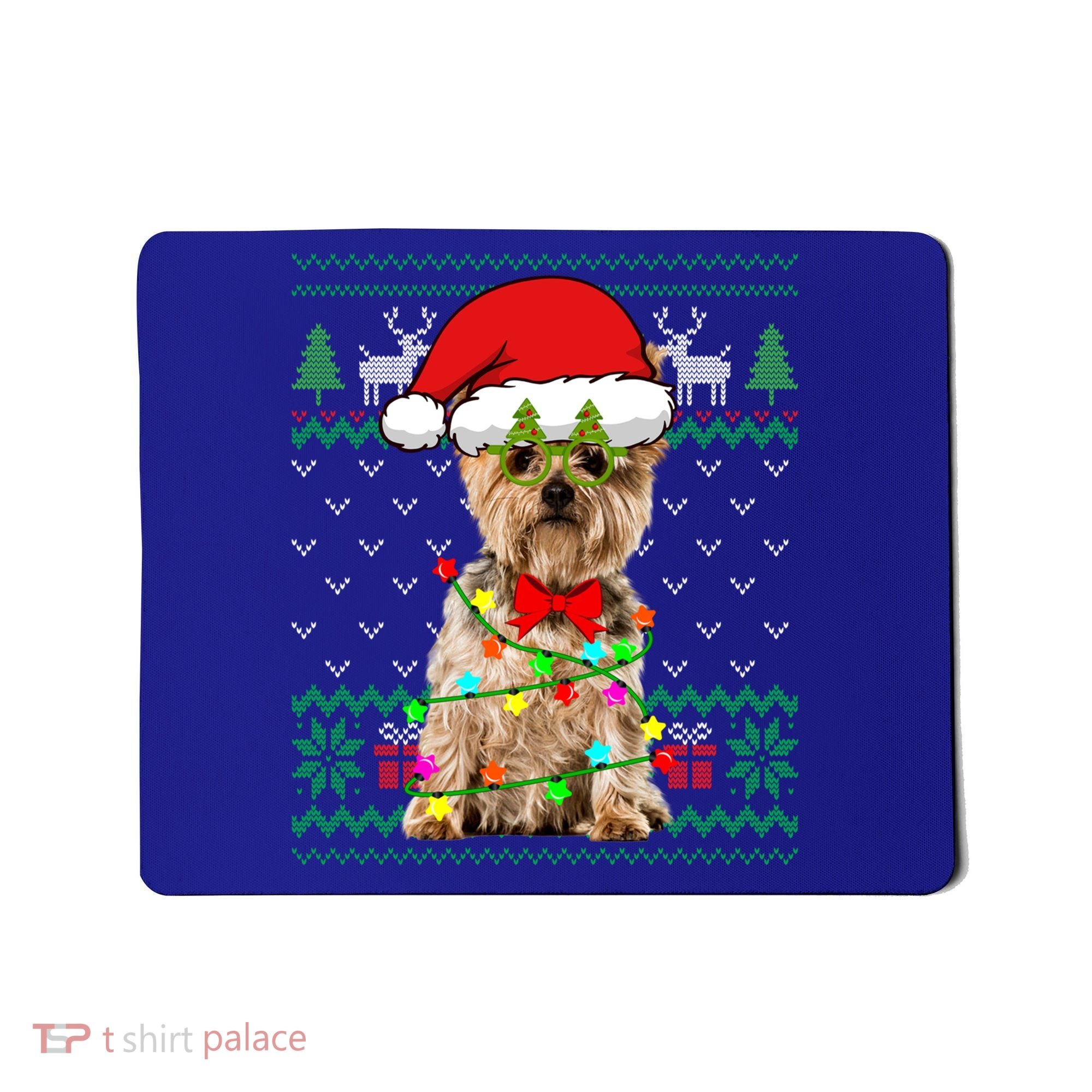 Ugly Sweater Christmas Lights Yorkshire Terrier Dog Puppy Meaningful Gift Mousepad