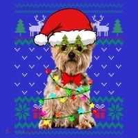 Ugly Sweater Christmas Lights Yorkshire Terrier Dog Puppy Meaningful Gift Mousepad thumb 1