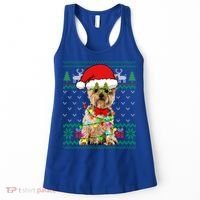 Ugly Sweater Christmas Lights Yorkshire Terrier Dog Puppy Meaningful Gift Women's Tank Top thumb 0