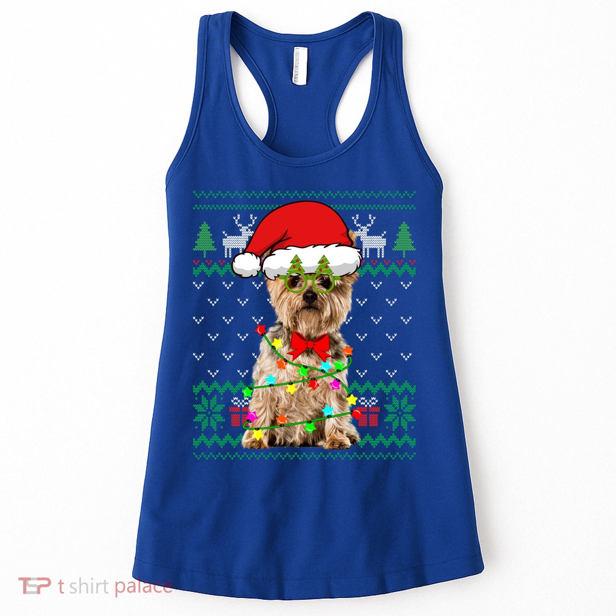 Ugly Sweater Christmas Lights Yorkshire Terrier Dog Puppy Meaningful Gift Women's Tank Top