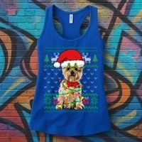 Ugly Sweater Christmas Lights Yorkshire Terrier Dog Puppy Meaningful Gift Women's Tank Top thumb 3
