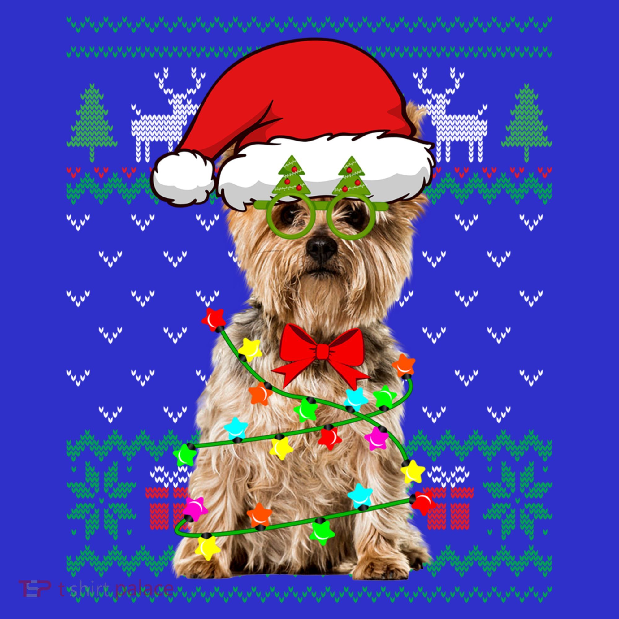 Ugly Sweater Christmas Lights Yorkshire Terrier Dog Puppy Meaningful Gift Baby Bodysuit