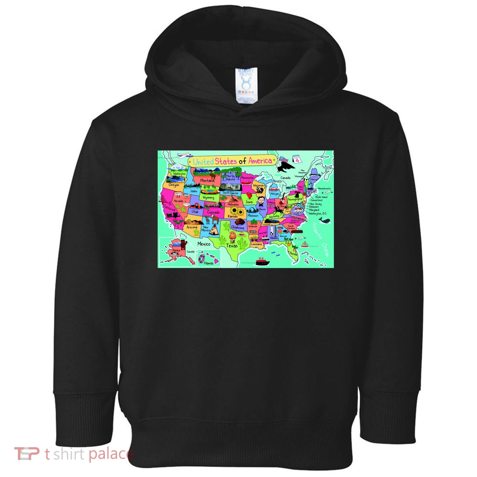 United States Cartoon Drawing Toddler Hoodie