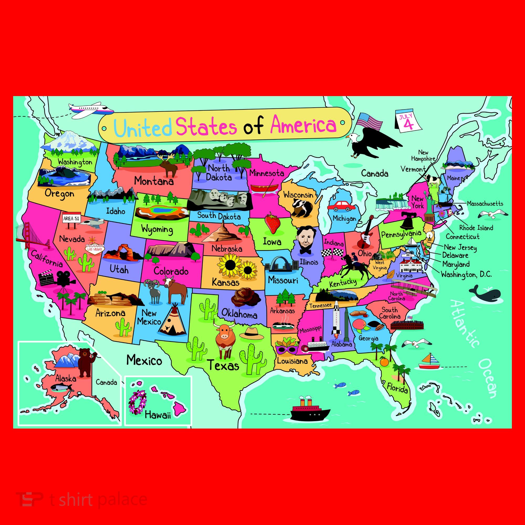 United States Cartoon Drawing Santa Hat