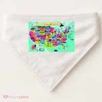 United States Cartoon Drawing USA-Made Doggie Bandana thumb 0