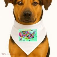 United States Cartoon Drawing USA-Made Doggie Bandana thumb 1