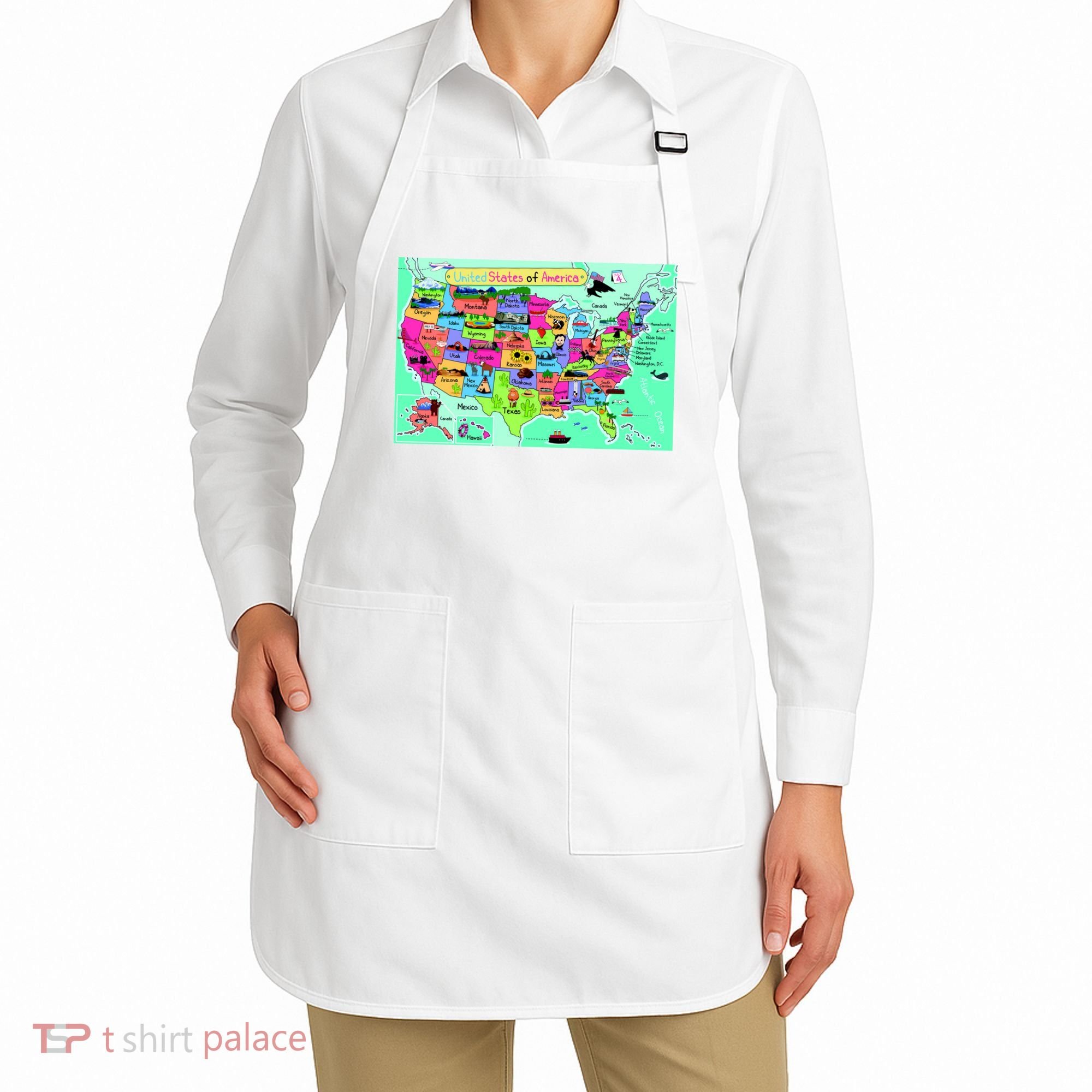 United States Cartoon Drawing Apron