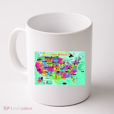United States Cartoon Drawing Coffee Mug