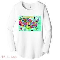 United States Cartoon Drawing Women's Perfect Tri Tunic Long Sleeve Shirt thumb 0