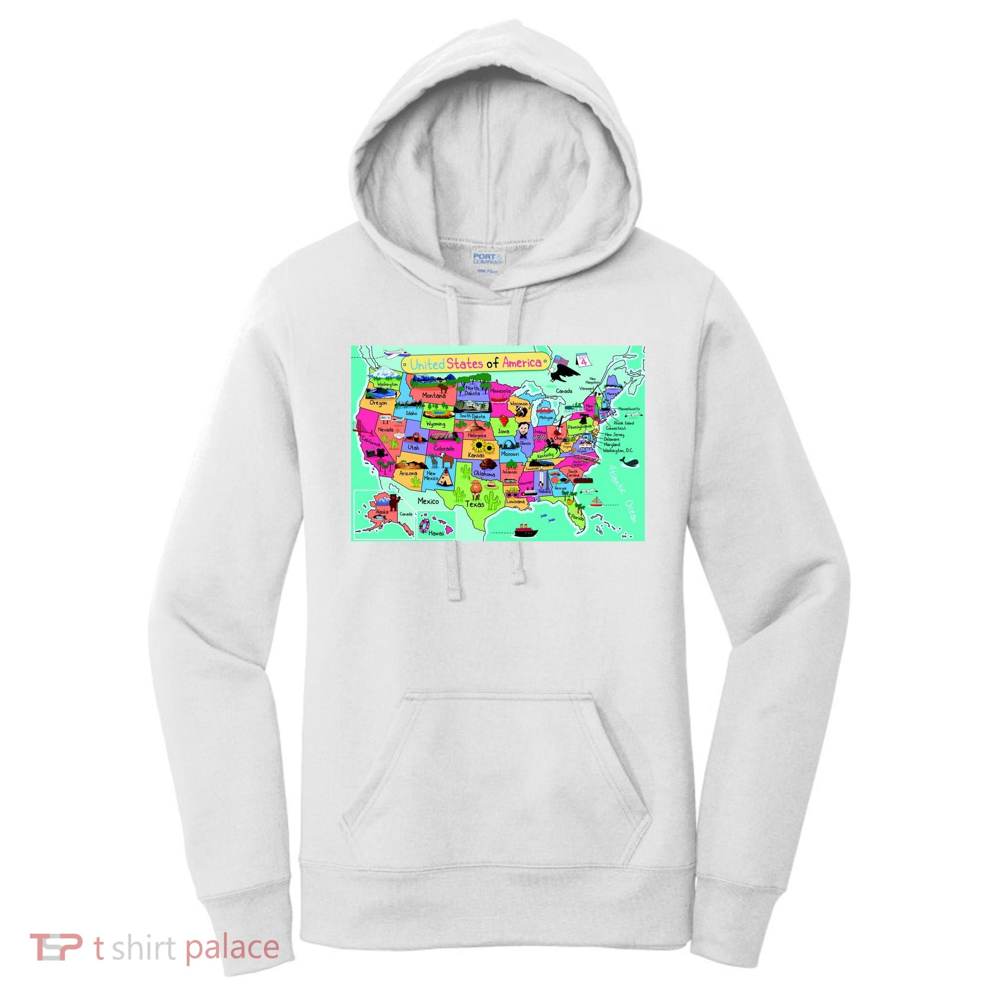 United States Cartoon Drawing Women's Hoodie