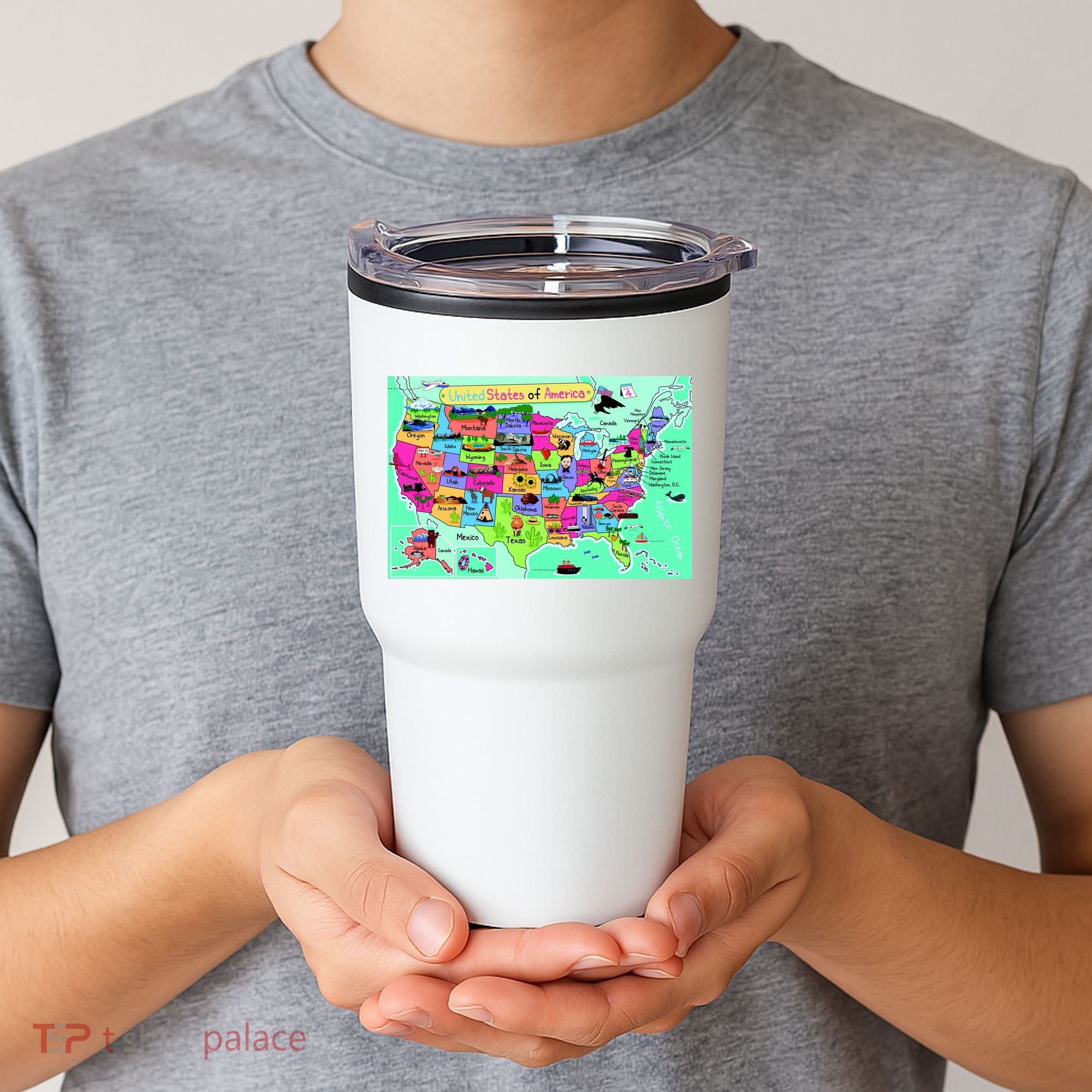 United States Cartoon Drawing Tumbler