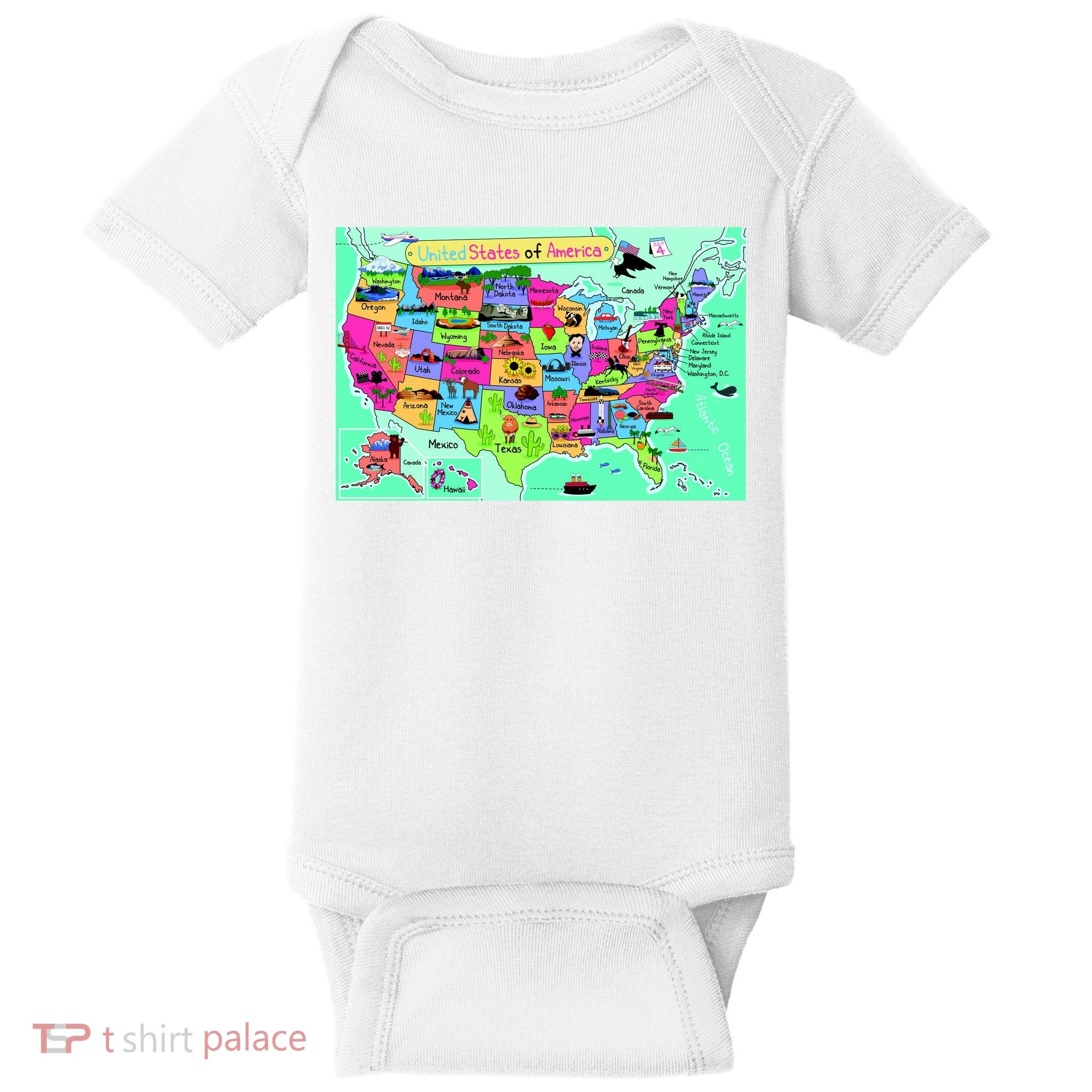United States Cartoon Drawing Baby Bodysuit