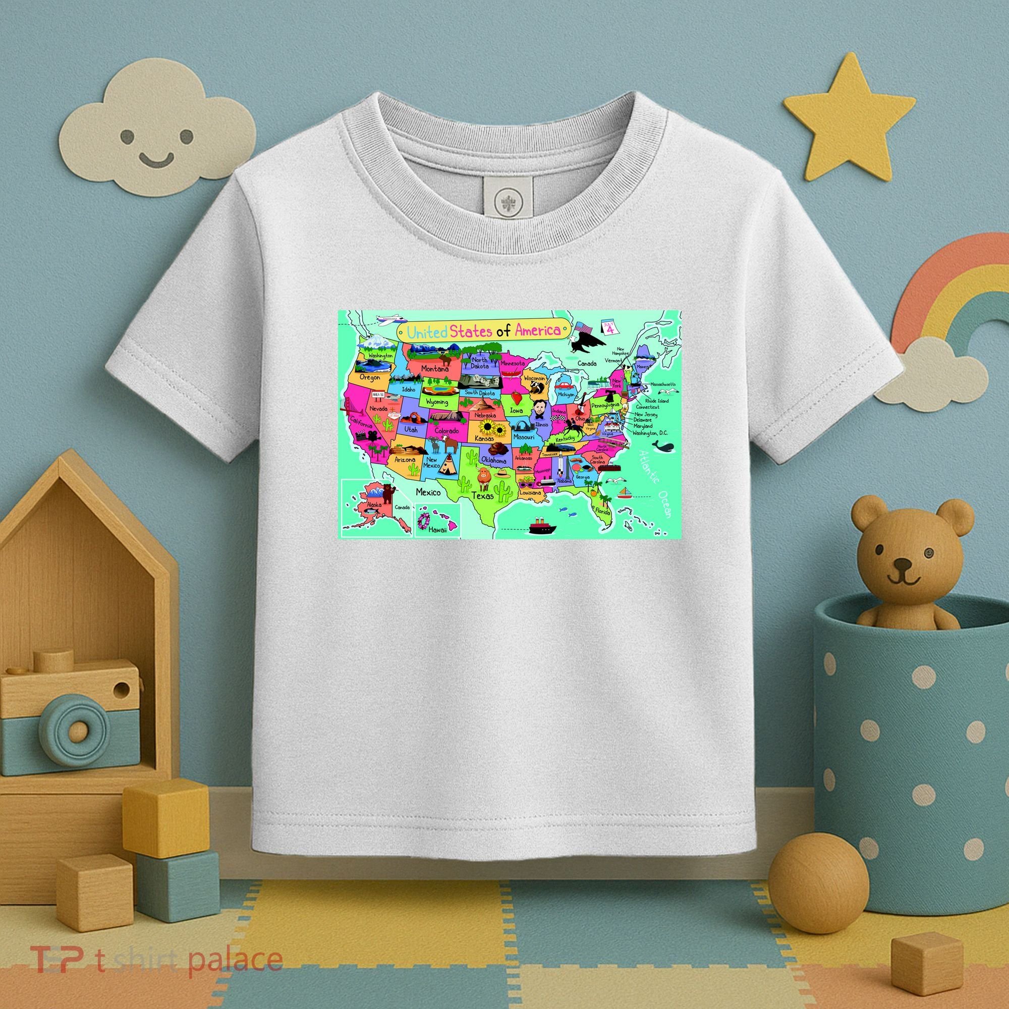 United States Cartoon Drawing Toddler T-Shirt