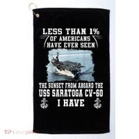 Uss Saratoga Cv60 Aircraft Carrier Golf Towel thumb 0