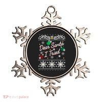 Ugly Sweater Dear Santa I Tried Ornats Graphic Gift Ornament thumb 0