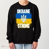Ukraine Strong Distressed Painted Flag I Stand With Ukraine Women's Sweatshirt thumb 0