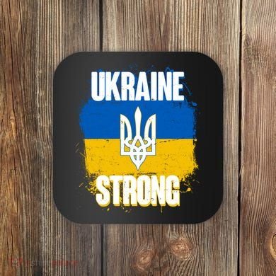 Ukraine Strong Distressed Painted Flag I Stand With Ukraine Coaster