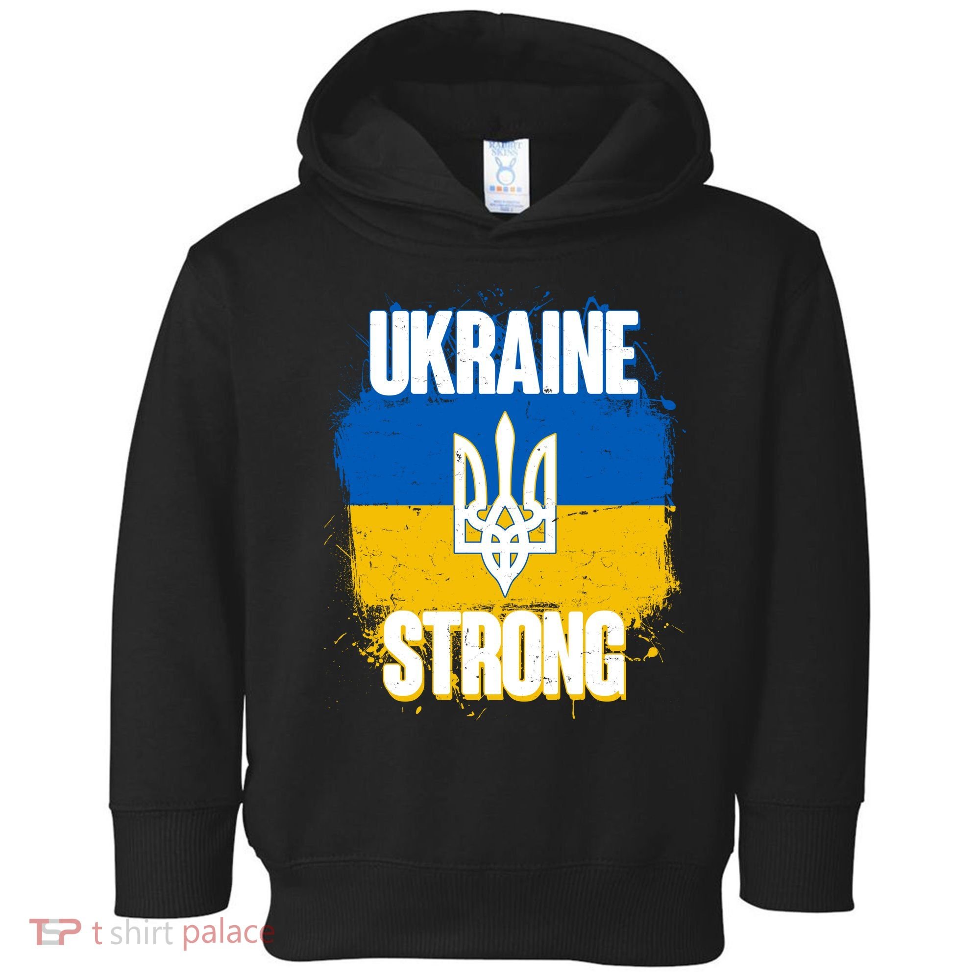 Ukraine Strong Distressed Painted Flag I Stand With Ukraine Toddler Hoodie
