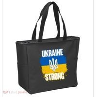 Ukraine Strong Distressed Painted Flag I Stand With Ukraine Tote Bag thumb 2