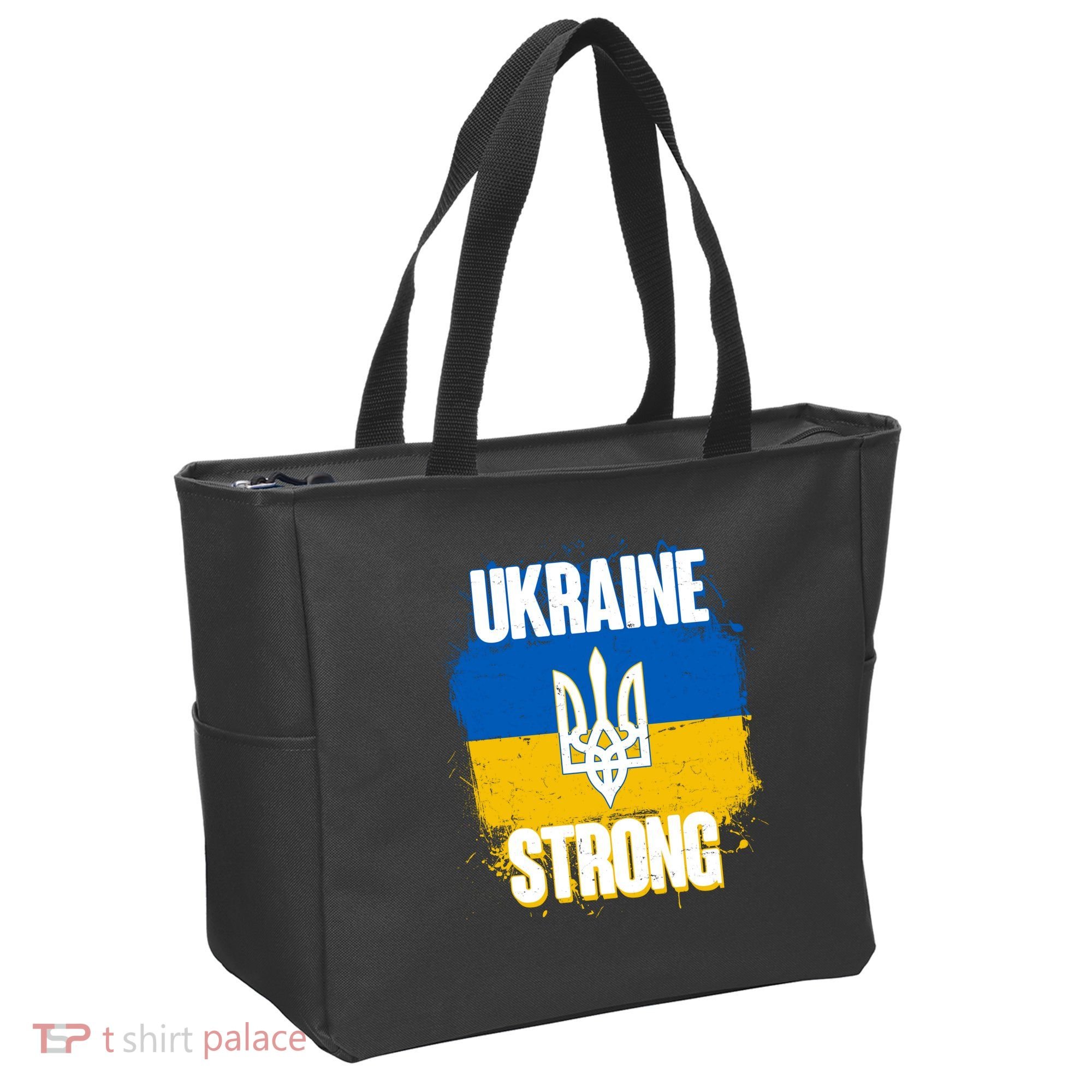 Ukraine Strong Distressed Painted Flag I Stand With Ukraine Tote Bag