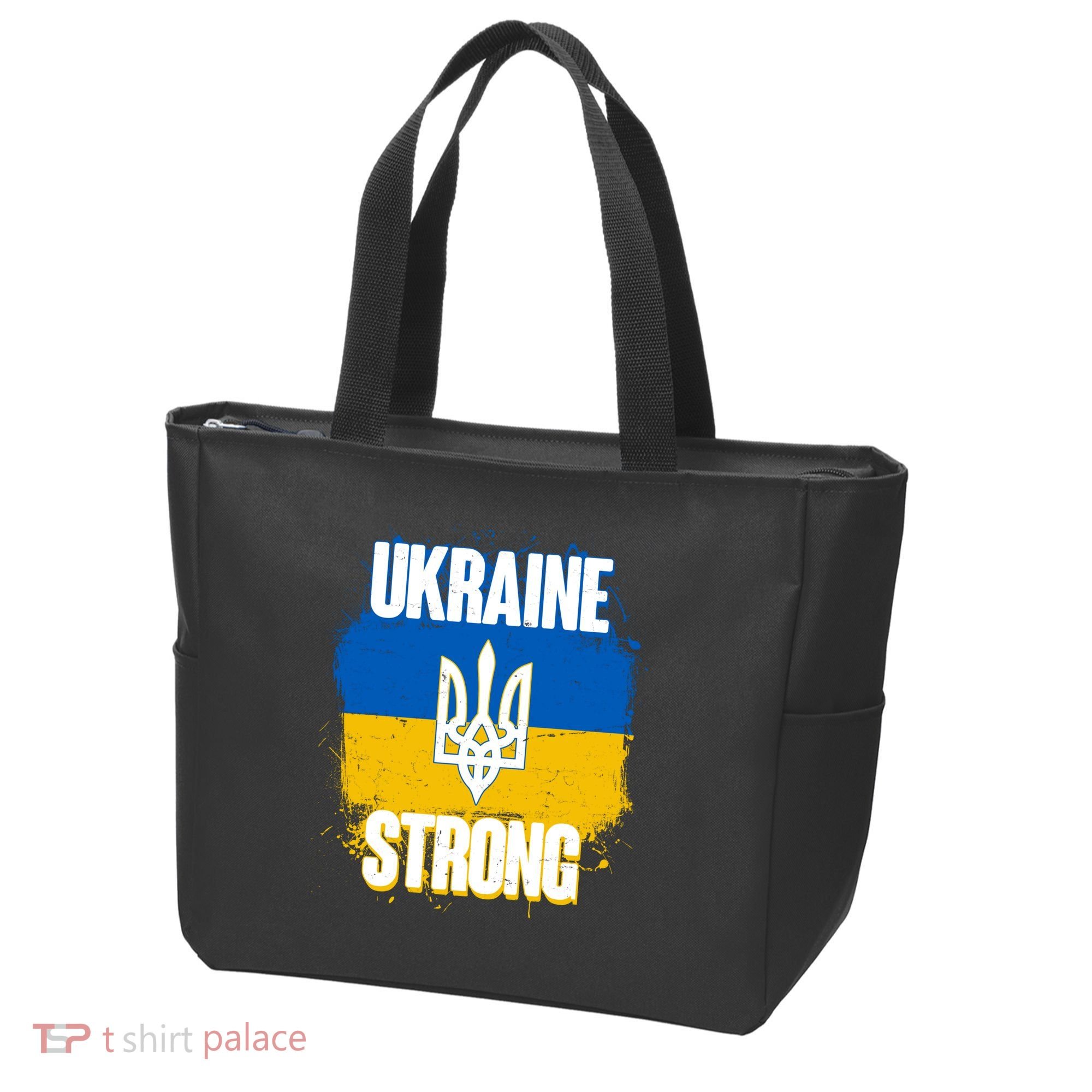 Ukraine Strong Distressed Painted Flag I Stand With Ukraine Tote Bag