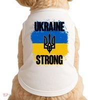 Ukraine Strong Distressed Painted Flag I Stand With Ukraine Doggie Tank thumb 0