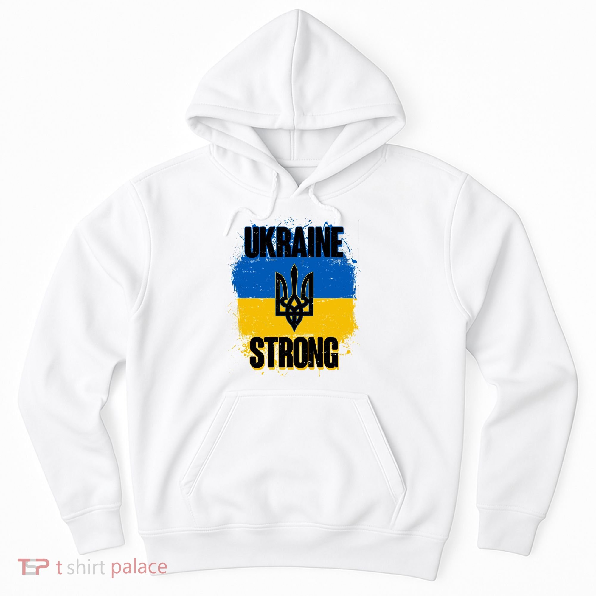 Ukraine Strong Distressed Painted Flag I Stand With Ukraine Hoodie
