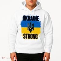 Ukraine Strong Distressed Painted Flag I Stand With Ukraine Hoodie thumb 2