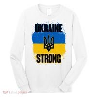 Ukraine Strong Distressed Painted Flag I Stand With Ukraine Long Sleeve Shirt thumb 0