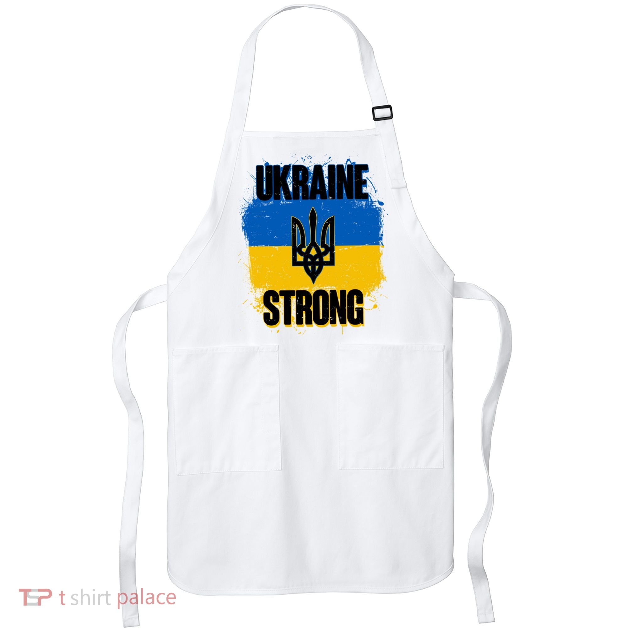 Ukraine Strong Distressed Painted Flag I Stand With Ukraine Apron