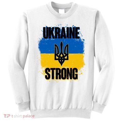 Ukraine Strong Distressed Painted Flag I Stand With Ukraine Sweatshirt