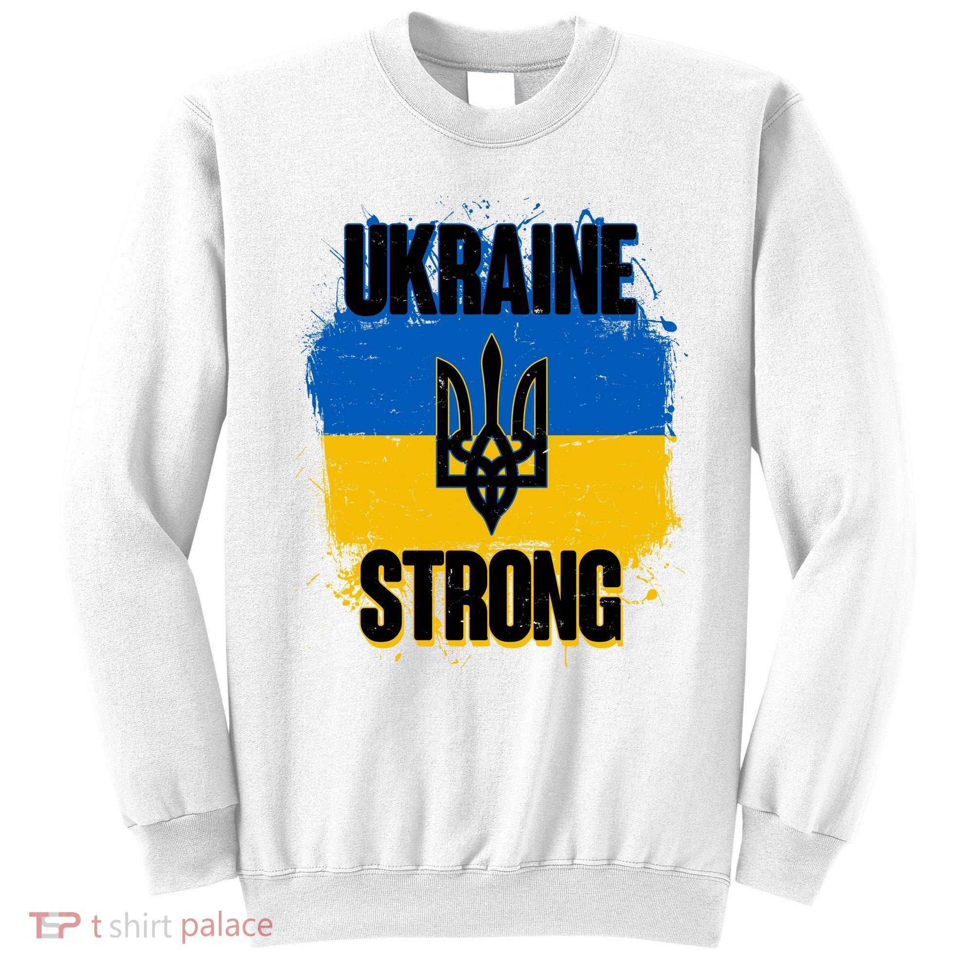 Ukraine Strong Distressed Painted Flag I Stand With Ukraine Sweatshirt