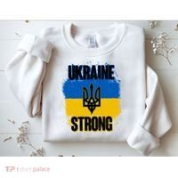 Ukraine Strong Distressed Painted Flag I Stand With Ukraine Sweatshirt thumb 2