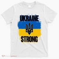 Ukraine Strong Distressed Painted Flag I Stand With Ukraine T-Shirt thumb 0