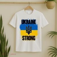 Ukraine Strong Distressed Painted Flag I Stand With Ukraine T-Shirt thumb 2
