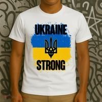 Ukraine Strong Distressed Painted Flag I Stand With Ukraine T-Shirt thumb 3