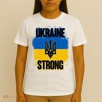 Ukraine Strong Distressed Painted Flag I Stand With Ukraine T-Shirt thumb 4