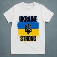 Ukraine Strong Distressed Painted Flag I Stand With Ukraine T-Shirt thumb 5